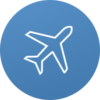 Flugzeug_Icon_blauer Hintergrund